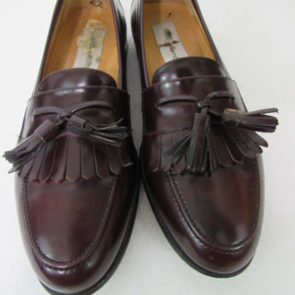 MEZLAN‎ Santander Burgundy Cordovan Tassel Kilt Leather Dress Shoes Sz 8.5